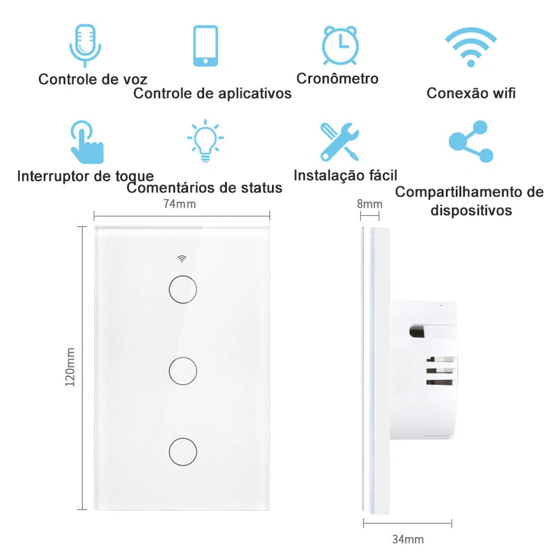 Interruptor de Luz Smart Inteligente Wi-fi App control